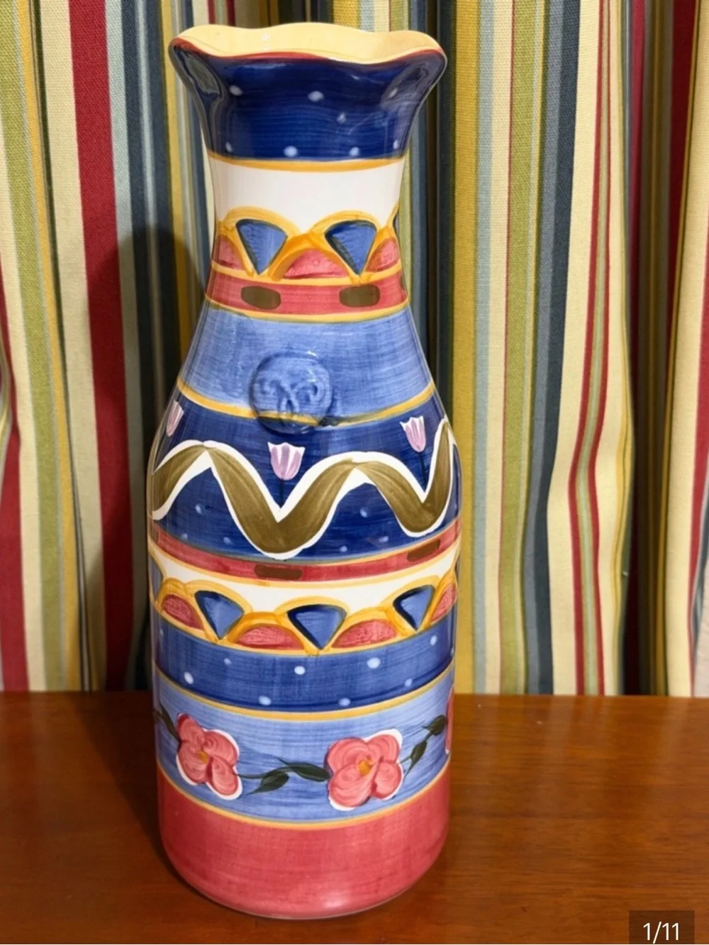 Tabletops Unlimited Boulevard Ceramic Art Vase / Carafe Decanter
